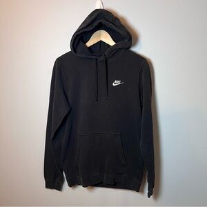 Nike Club Pullover Fleece Hoodie Men’s S Black Hooded Sweatshirt 804346